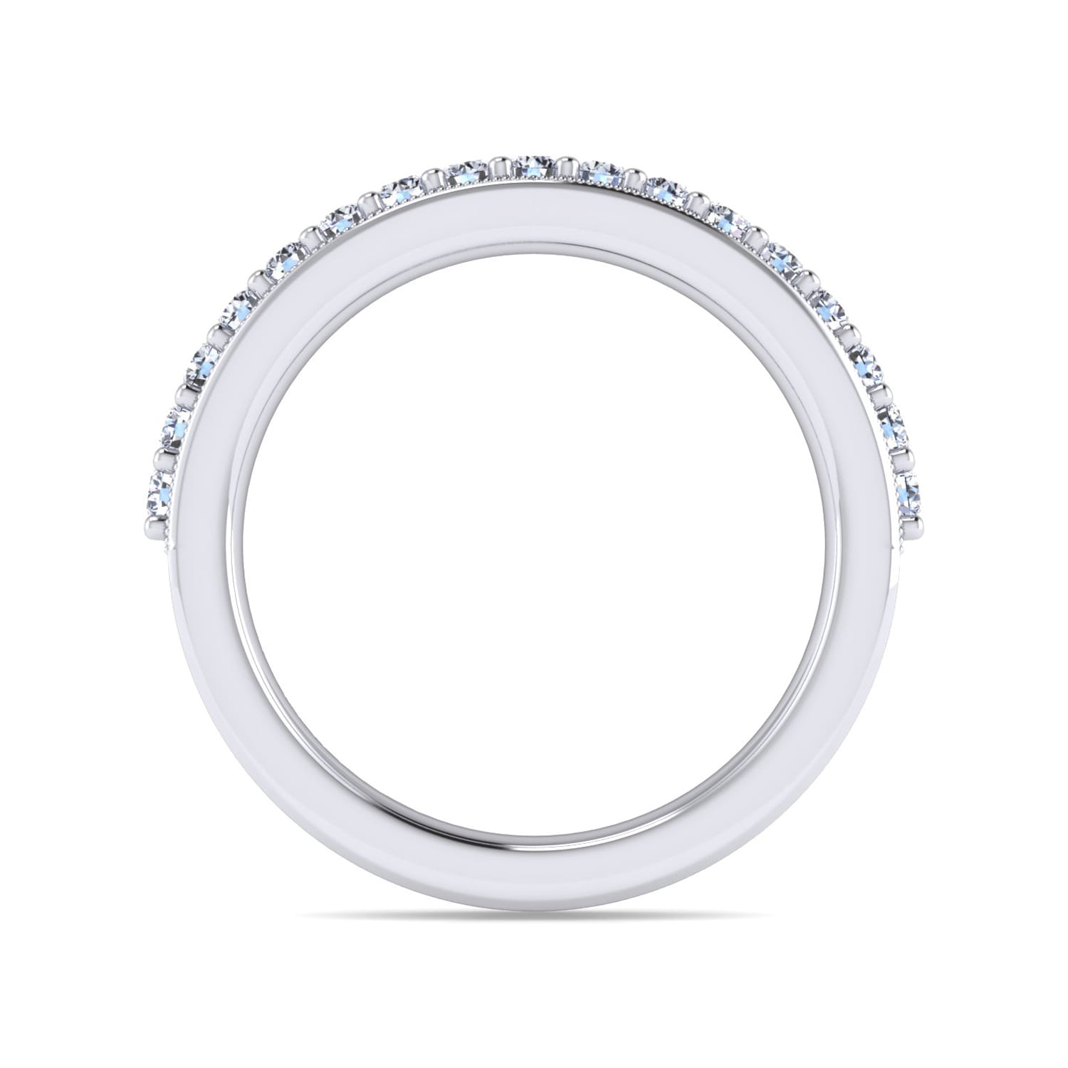 Straight Wedding Ring in 14k White Gold with Round Natural Diamond at Gabriel & Co. - Shot 2