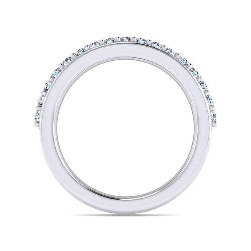 Lumierre - 14K White Gold Channel Prong Diamond Anniversary Band with Milgrain - 0.35 ct - Shot 2