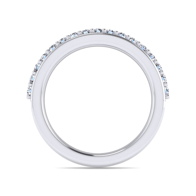 Straight Wedding Ring in 14k White Gold with Round Natural Diamond at Gabriel & Co. - Shot 2