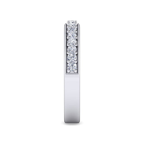 Lumierre - 14K White Gold Channel Prong Diamond Anniversary Band with Milgrain - 0.35 ct - Shot 4
