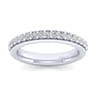 Straight Wedding Ring in 14k White Gold with Round Natural Diamond at Gabriel & Co.