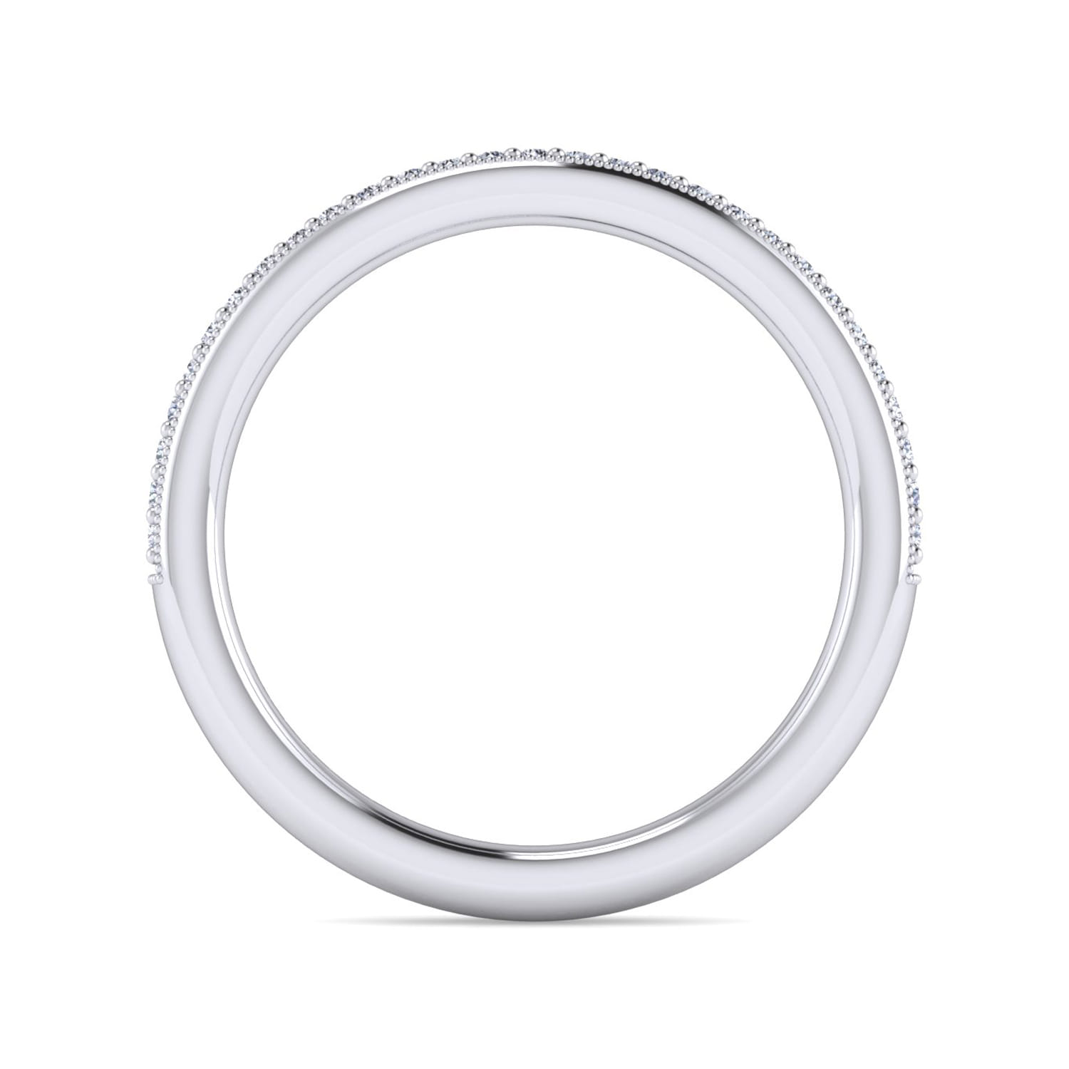 Straight Wedding Ring in 14k White Gold with Round  at Gabriel & Co. - Shot 2