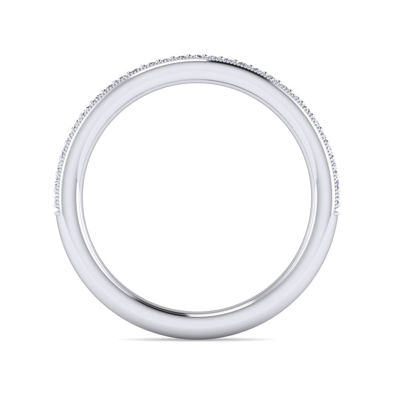 Straight Wedding Ring in 14k White Gold with Round  at Gabriel & Co. - Shot 2