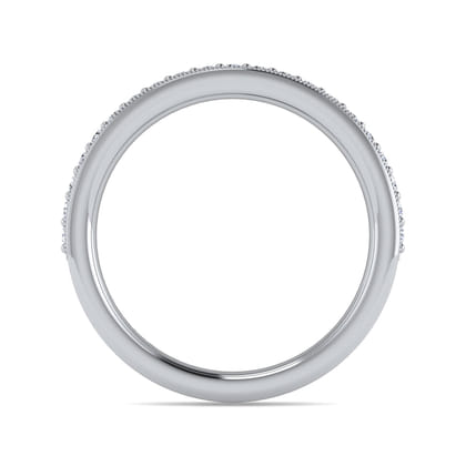 Lumierre - 14K White Gold Channel Prong Diamond Anniversary Band with Milgrain