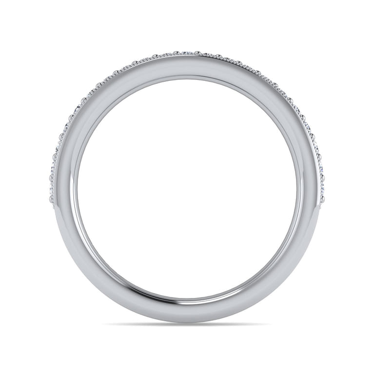 Straight Wedding Ring in 14k White Gold with Round Natural Diamond at Gabriel & Co. - Shot 2