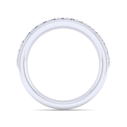 Lumierre - 14K White Gold Channel Prong Diamond Anniversary Band with Milgrain