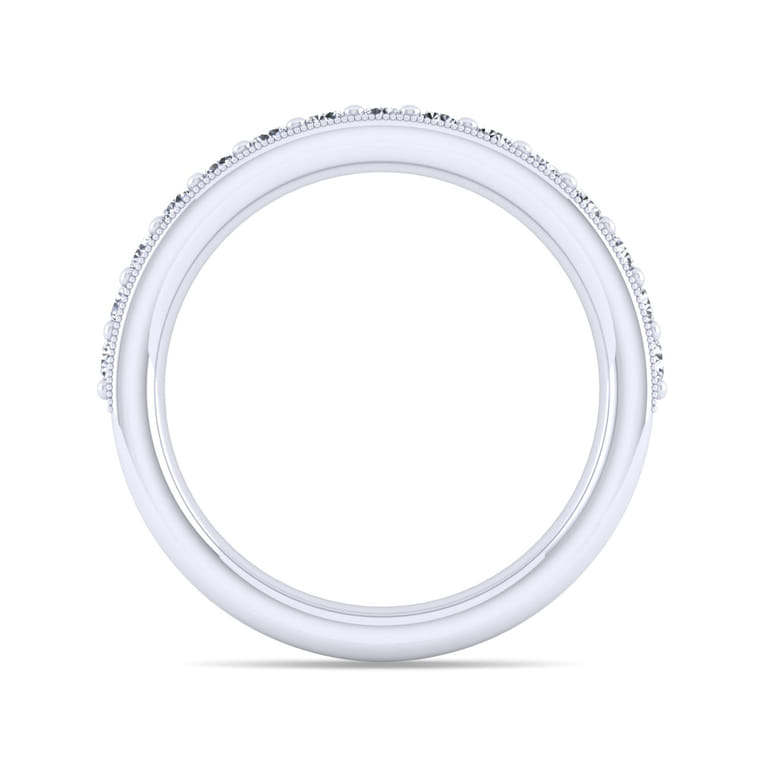 Straight Wedding Ring in 14k White Gold with Round Natural Diamond at Gabriel & Co. - Shot 2