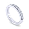 Straight Wedding Ring in 14k White Gold with Round Natural Diamond at Gabriel & Co.