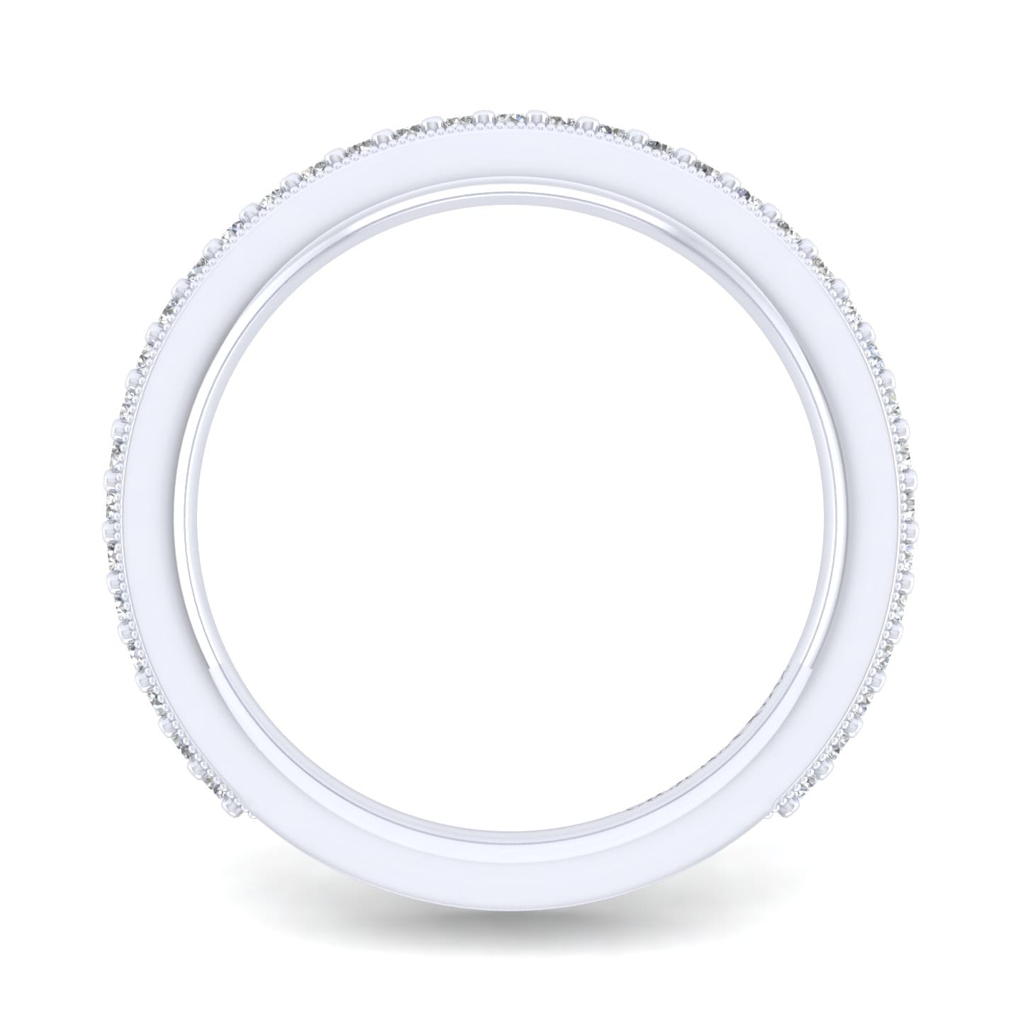 Straight Wedding Ring in 14k White Gold with Round  at Gabriel & Co. - Shot 2