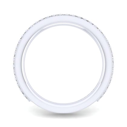 Lumierre - 14K White Gold Channel Prong Diamond Anniversary Band with Milgrain