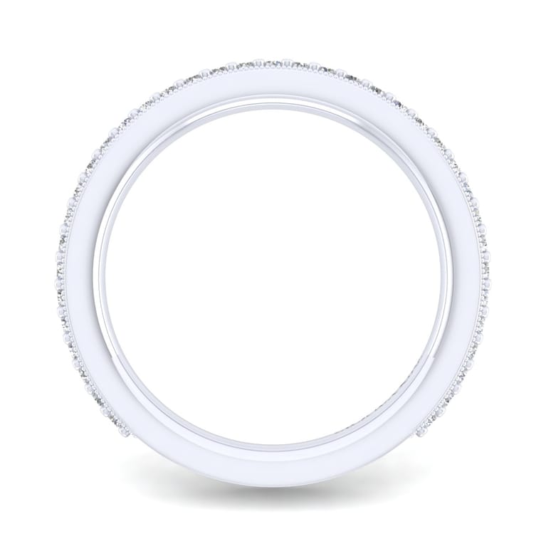 Straight Wedding Ring in 14k White Gold with Round  at Gabriel & Co. - Shot 2