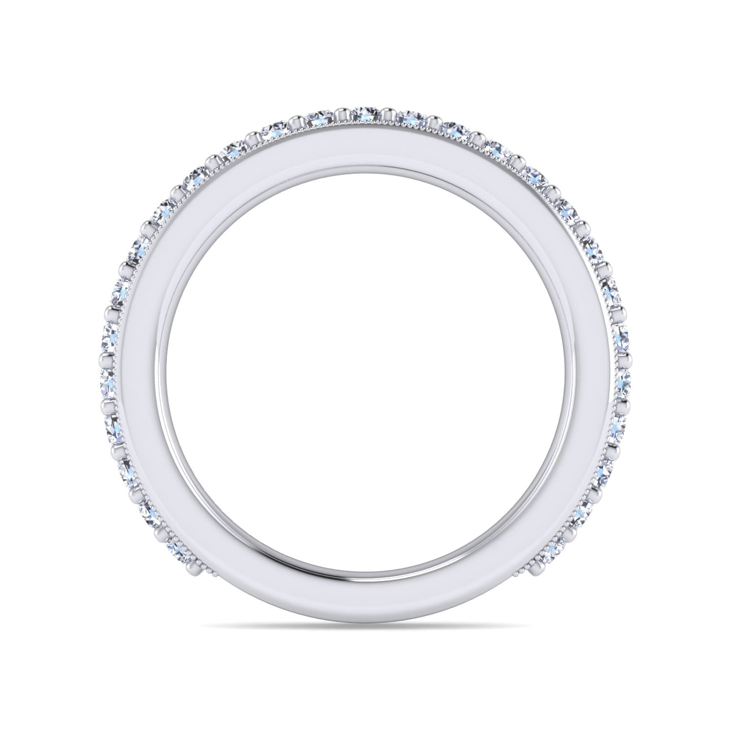 Straight Wedding Ring in 14k White Gold with Round Natural Diamond at Gabriel & Co. - Shot 2