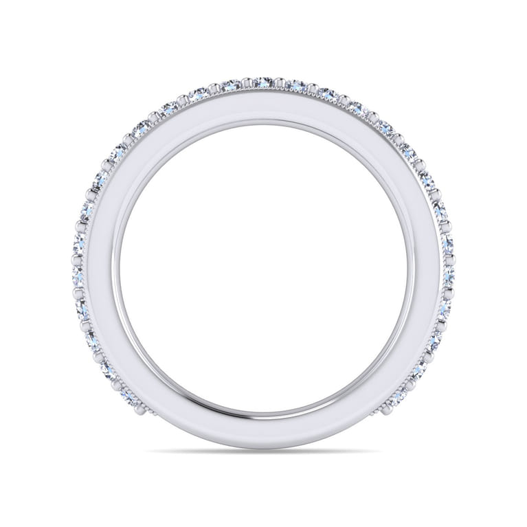 Straight Wedding Ring in 14k White Gold with Round Natural Diamond at Gabriel & Co. - Shot 2