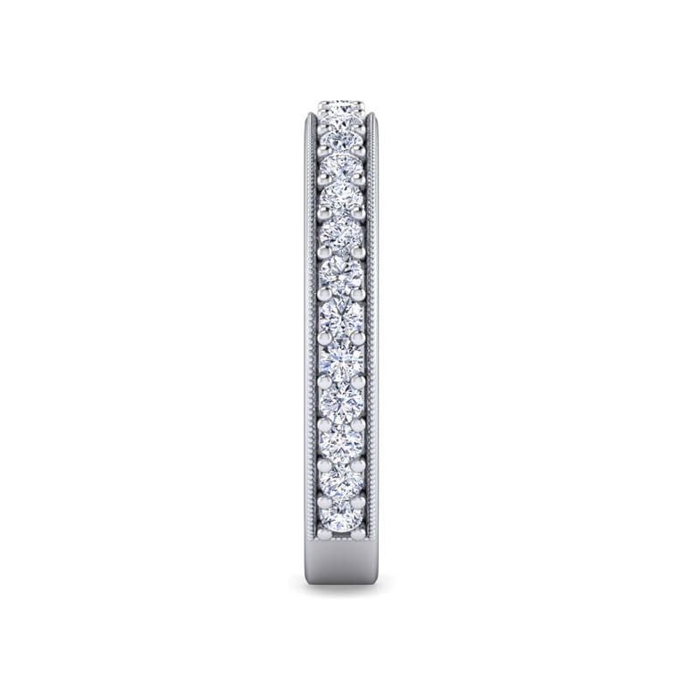 Straight Wedding Ring in 14k White Gold with Round Natural Diamond at Gabriel & Co. - Shot 4