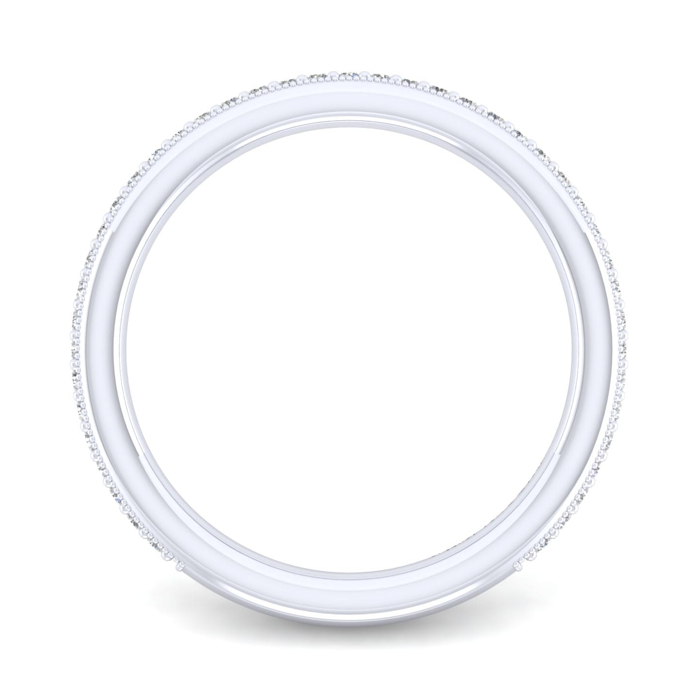 Straight Wedding Ring in 14k White Gold with Round Natural Diamond at Gabriel & Co. - Shot 2