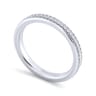 Straight Wedding Ring in 14k White Gold with Round Natural Diamond at Gabriel & Co.