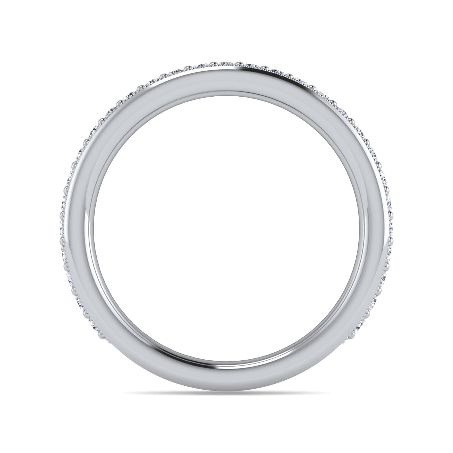Straight Wedding Ring in 14k White Gold with Round Natural Diamond at Gabriel & Co. - Shot 2