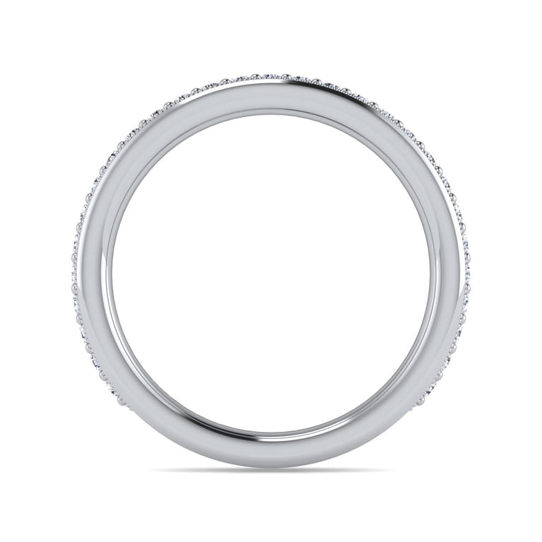 Straight Wedding Ring in 14k White Gold with Round Natural Diamond at Gabriel & Co. - Shot 2