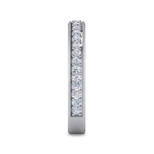 Lumierre - 14K White Gold Channel Prong Diamond Anniversary Band with Milgrain - 0.37 ct - Shot 4