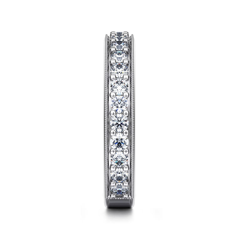 Straight Wedding Ring in 14k White Gold with Round Natural Diamond at Gabriel & Co. - Shot 4