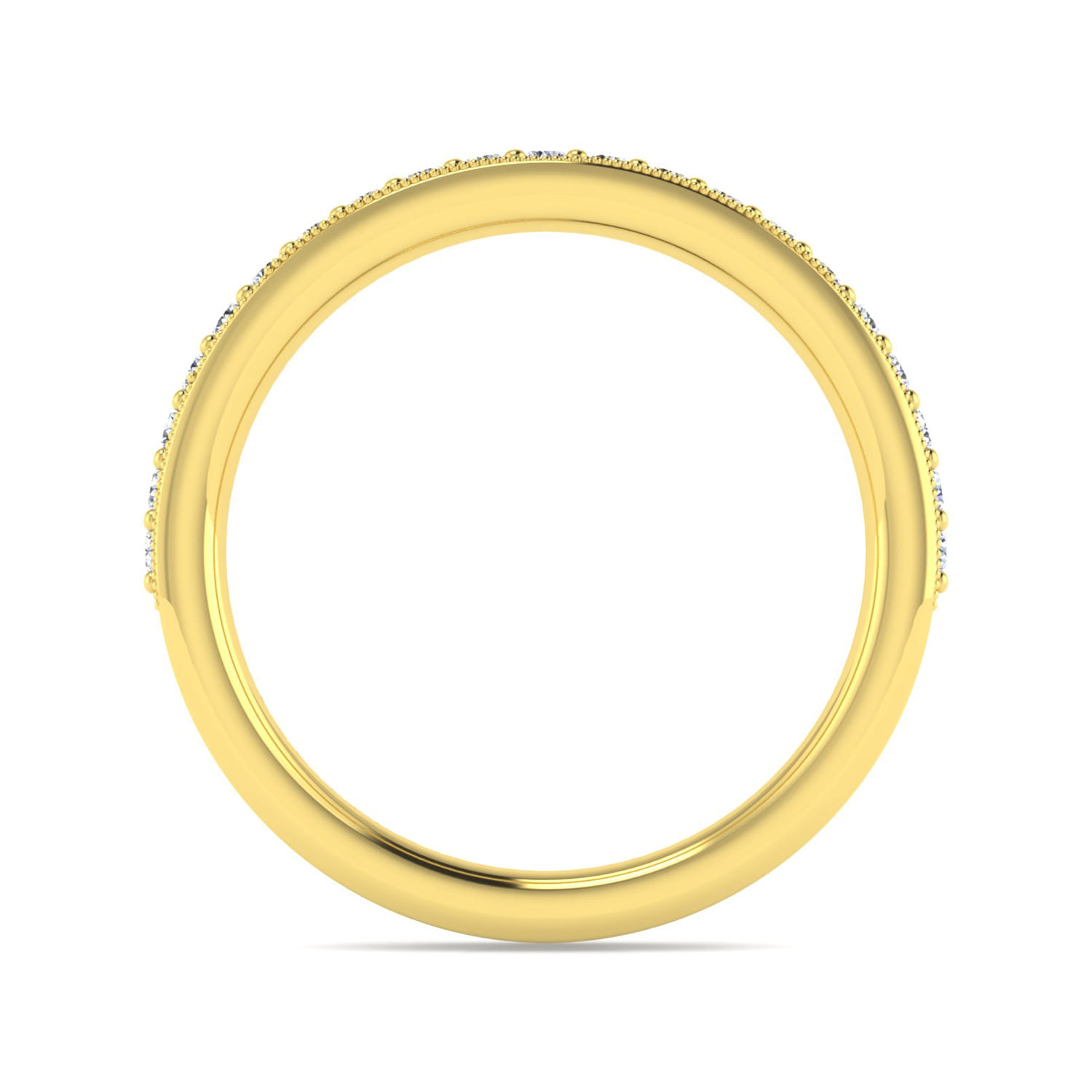 Straight Wedding Ring in 14k Yellow Gold with Round Natural Diamond at Gabriel & Co. - Shot 2