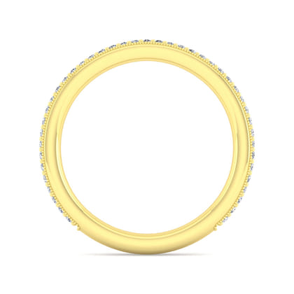 Lumierre - 14K Yellow Gold Channel Prong Diamond Anniversary Band with Milgrain