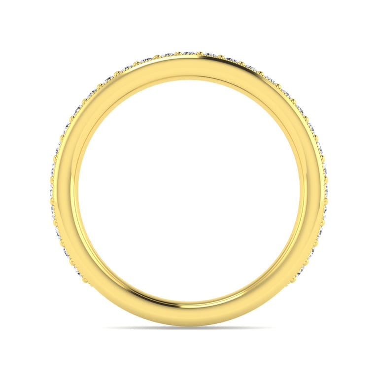 Straight Wedding Ring in 14k Yellow Gold with Round Natural Diamond at Gabriel & Co. - Shot 2