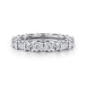 Eternity Band Wedding Ring in 14k White Gold with Oval Natural Diamond at Gabriel & Co.