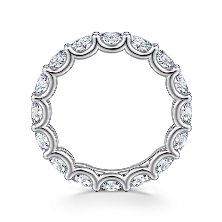 Eternity Band Wedding Ring in 14k White Gold with Oval Natural Diamond at Gabriel & Co. - Shot 2
