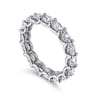 Eternity Band Wedding Ring in 14k White Gold with Oval Natural Diamond at Gabriel & Co.