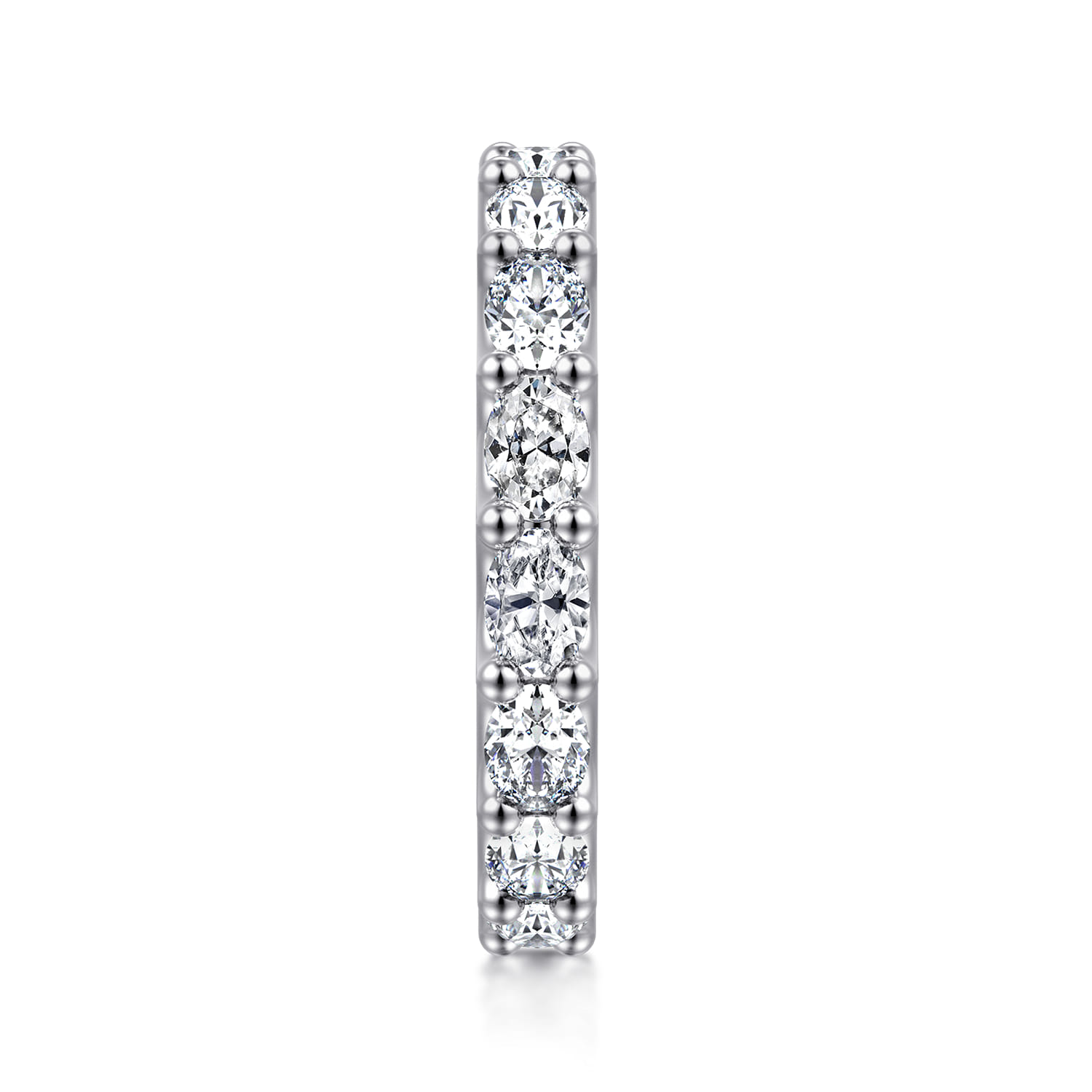 Eternity Band Wedding Ring in 14k White Gold with Oval Natural Diamond at Gabriel & Co. - Shot 4