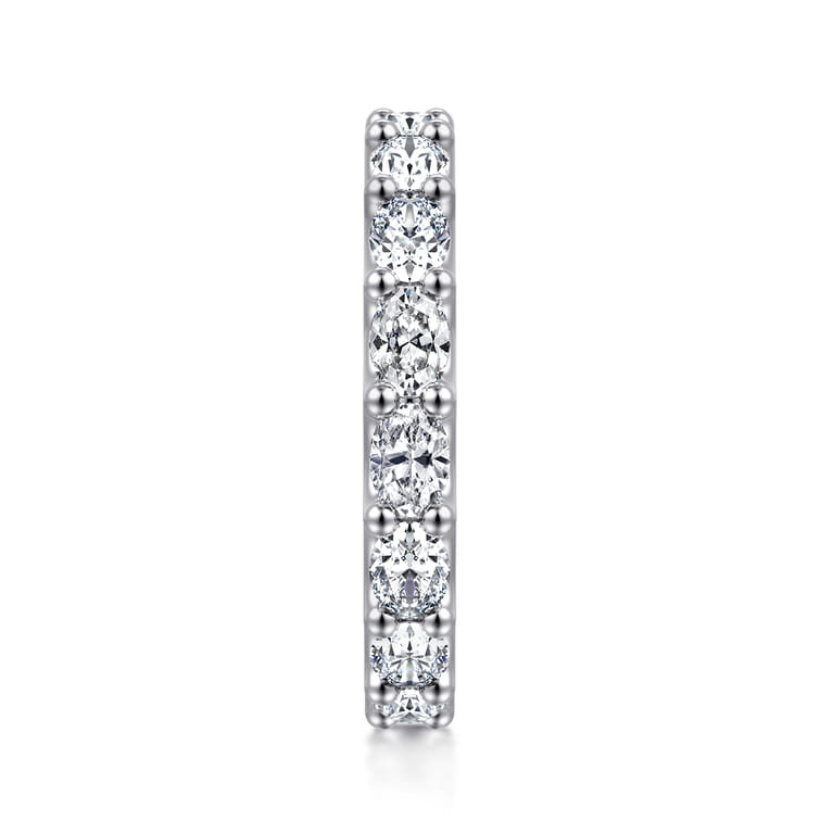 Eternity Band Wedding Ring in 14k White Gold with Oval Natural Diamond at Gabriel & Co. - Shot 4