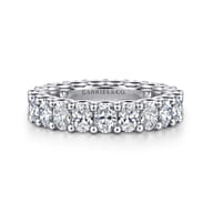 Luminara - 14K White Gold Scallop Setting Oval Diamond Eternity Band