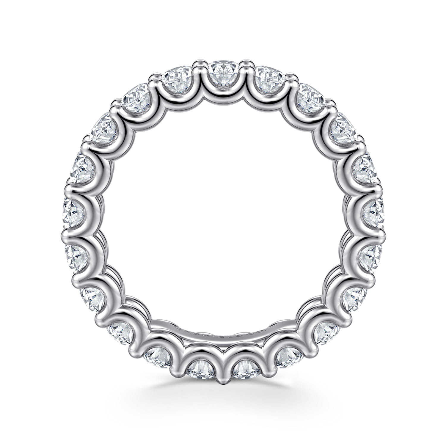Eternity Band Wedding Ring in 14k White Gold with Oval Natural Diamond at Gabriel & Co. - Shot 2