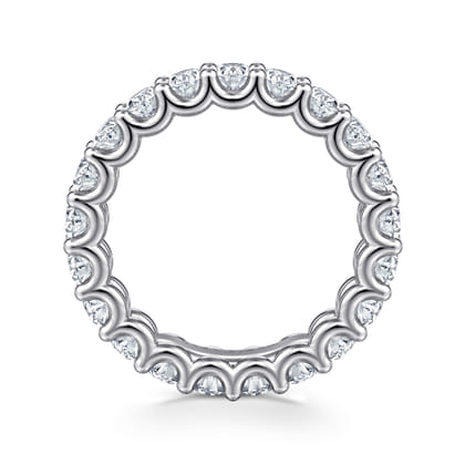 Luminara - 14K White Gold Scallop Setting Oval Diamond Eternity Band