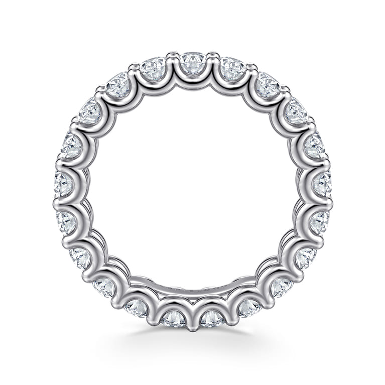 Eternity Band Wedding Ring in 14k White Gold with Oval Natural Diamond at Gabriel & Co. - Shot 2