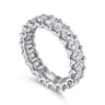 Eternity Band Wedding Ring in 14k White Gold with Oval Natural Diamond at Gabriel & Co.