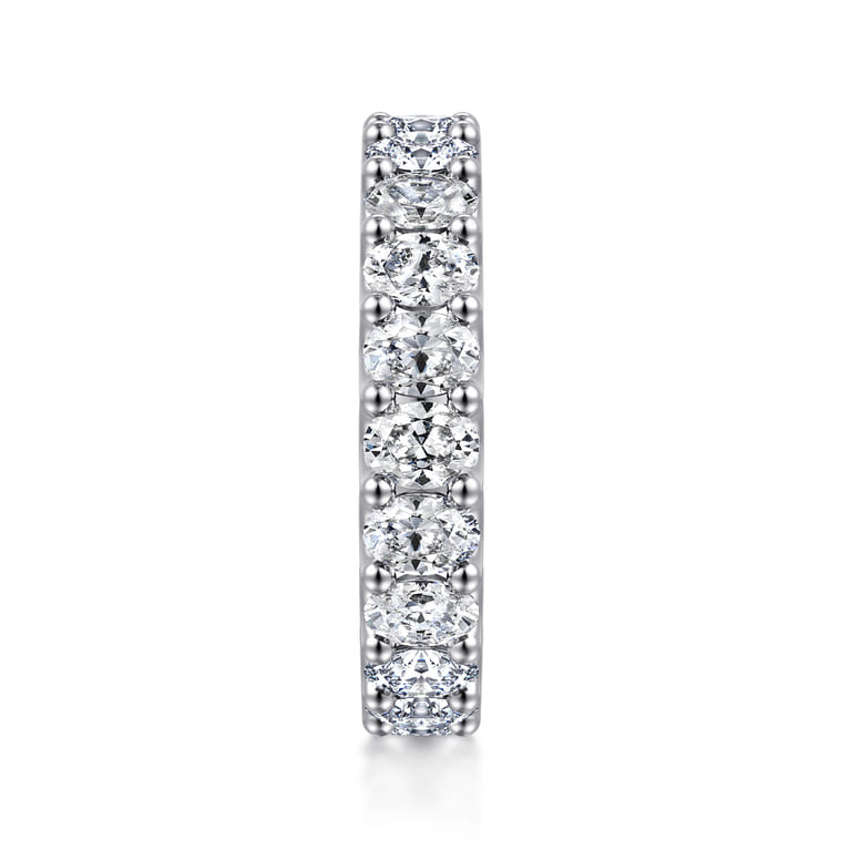 Eternity Band Wedding Ring in 14k White Gold with Oval Natural Diamond at Gabriel & Co. - Shot 4