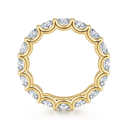 Luminara - 14K Yellow Gold Scallop Setting East West Oval Diamond Eternity Band