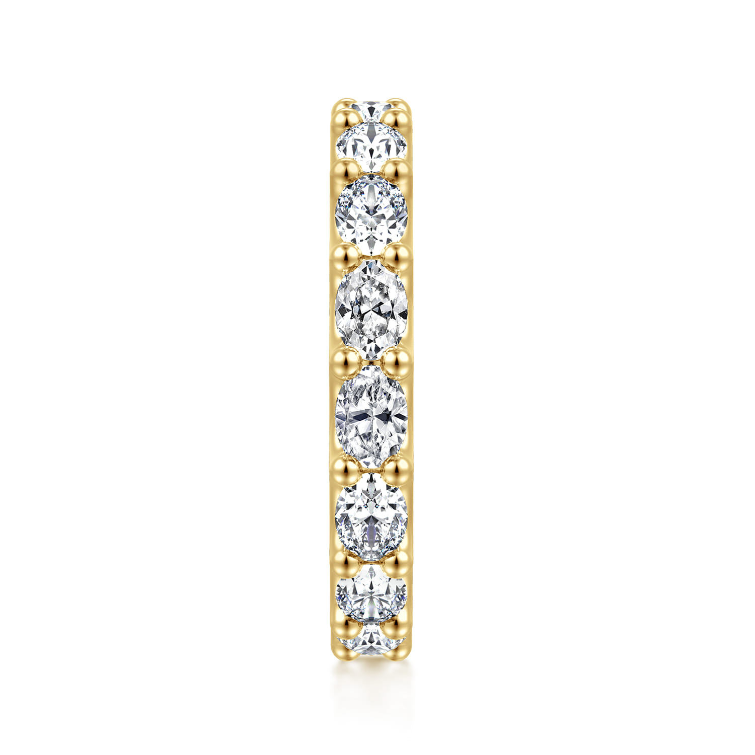 Eternity Band Wedding Ring in 14k Yellow Gold with Oval Natural Diamond at Gabriel & Co. - Shot 4