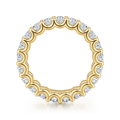 Luminara - 14K Yellow Gold Scallop Setting Oval Diamond Eternity Band