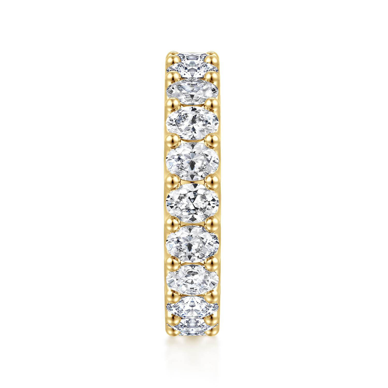 Eternity Band Wedding Ring in 14k Yellow Gold with Oval Natural Diamond at Gabriel & Co. - Shot 4