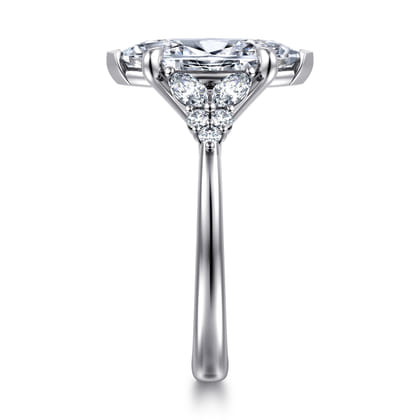 Lunara - 14K White Gold Marquise Shape Diamond Engagement Ring