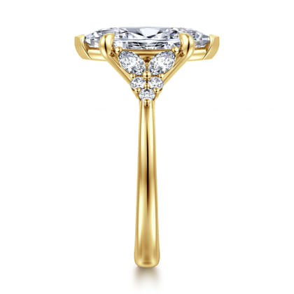 Lunara - 14K Yellow Gold Marquise Shape Diamond Engagement Ring