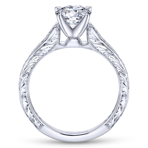 Lydia - 14K White Gold Round Diamond Engagement Ring - 0.47 ct - Shot 2