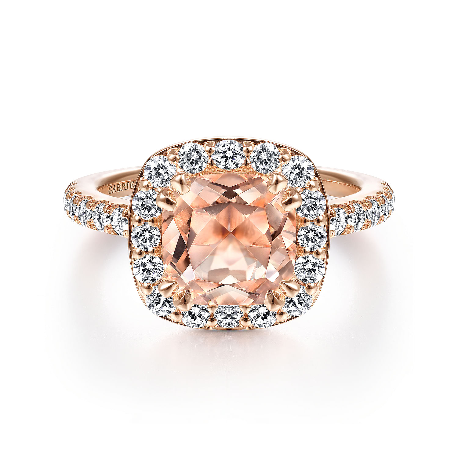 Morganite diamond deals halo ring