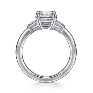 Lyon - 14K White Gold Radiant Cut Three Stone Diamond Engagement Ring