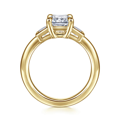 Lyon - 14K Yellow Gold Radiant Cut Three Stone Diamond Engagement Ring