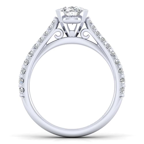 Lyssa - 14K White Gold Oval Diamond Engagement Ring - 0.34 ct - Shot 2