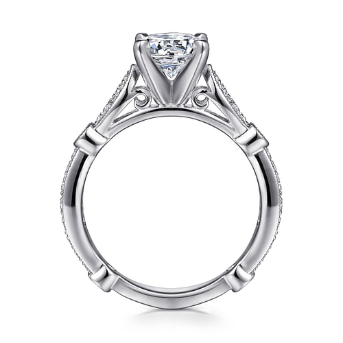 Mabel - 14K White Gold Round Diamond Engagement Ring - 0.35 ct - Shot 2